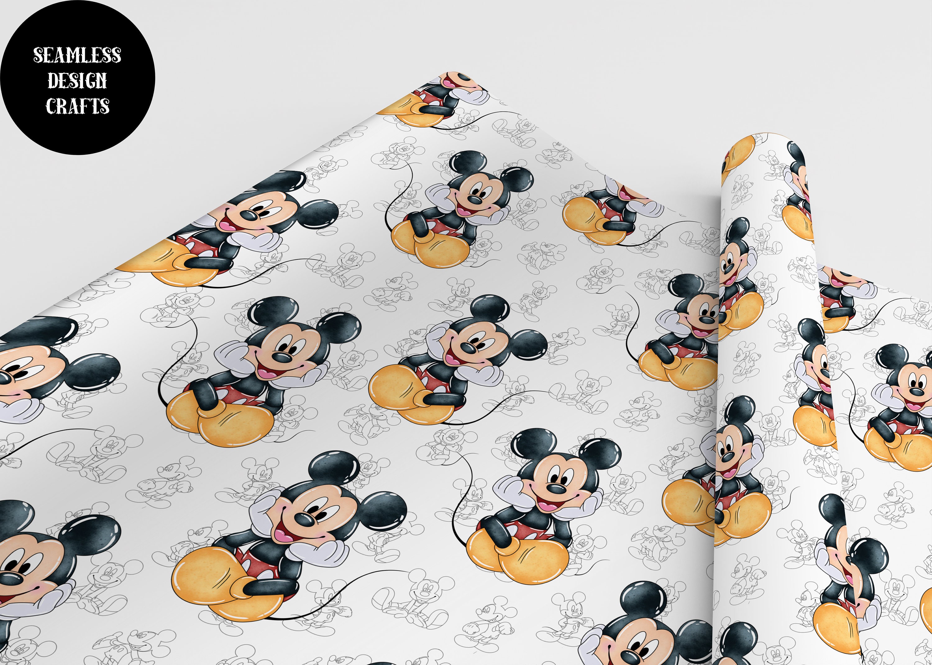 Mickey Small Pattern Mickey Seamless Pattern, Mickey Mouse Watercolor Seamless, Mickey ...