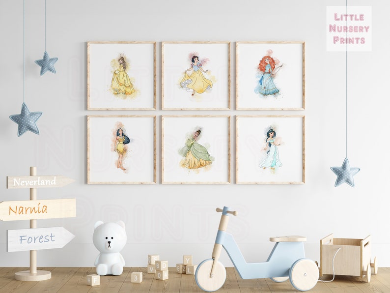 Princess Wall Art Princess Nursery Princess Room Decor Etsy
