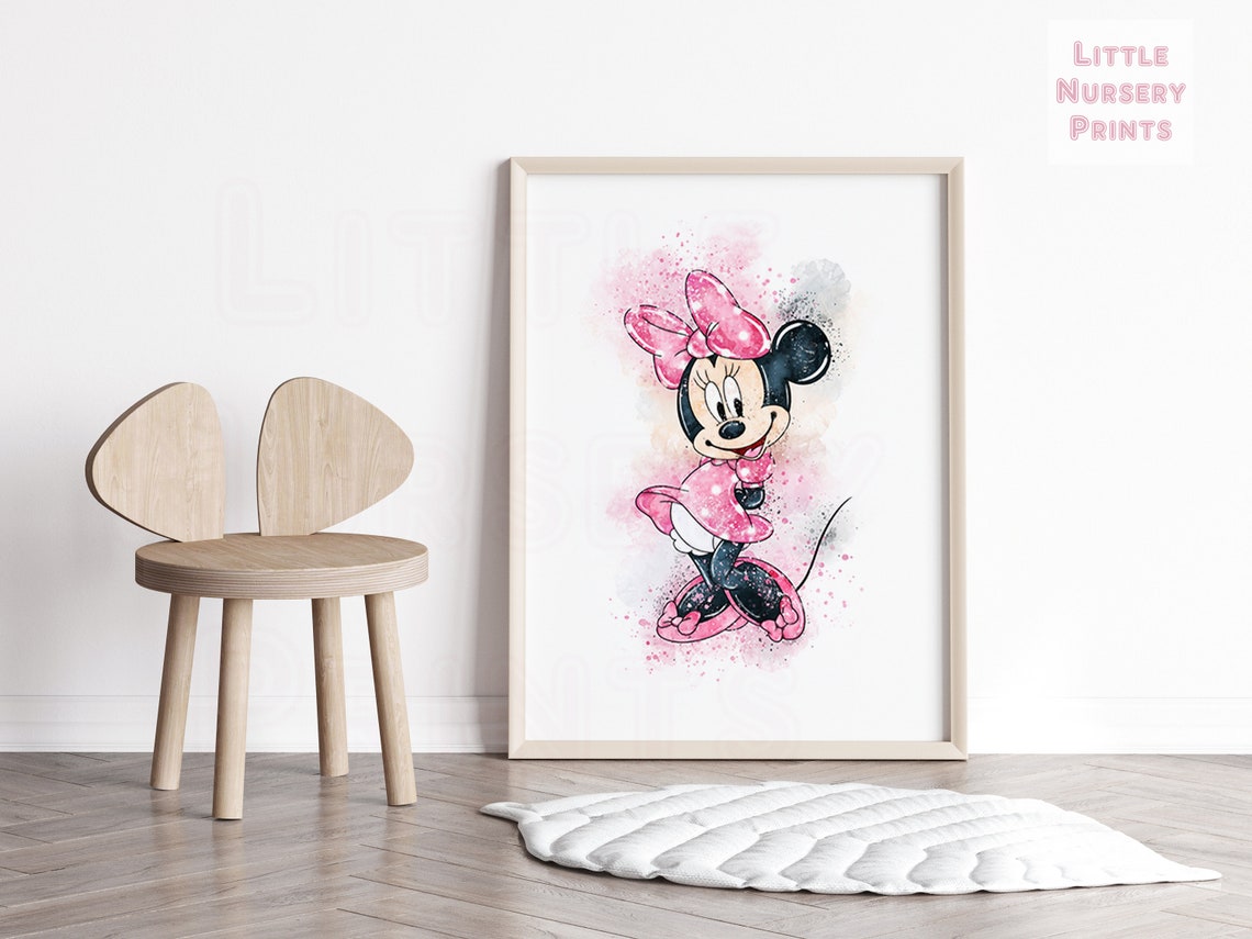 Mickey Mouse Artmickey Wall Art Minnie Mouse Nursery Minnie Etsy