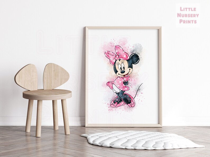 Mickey Mouse Artmickey Wall Art Minnie Mouse Nursery Minnie Etsy