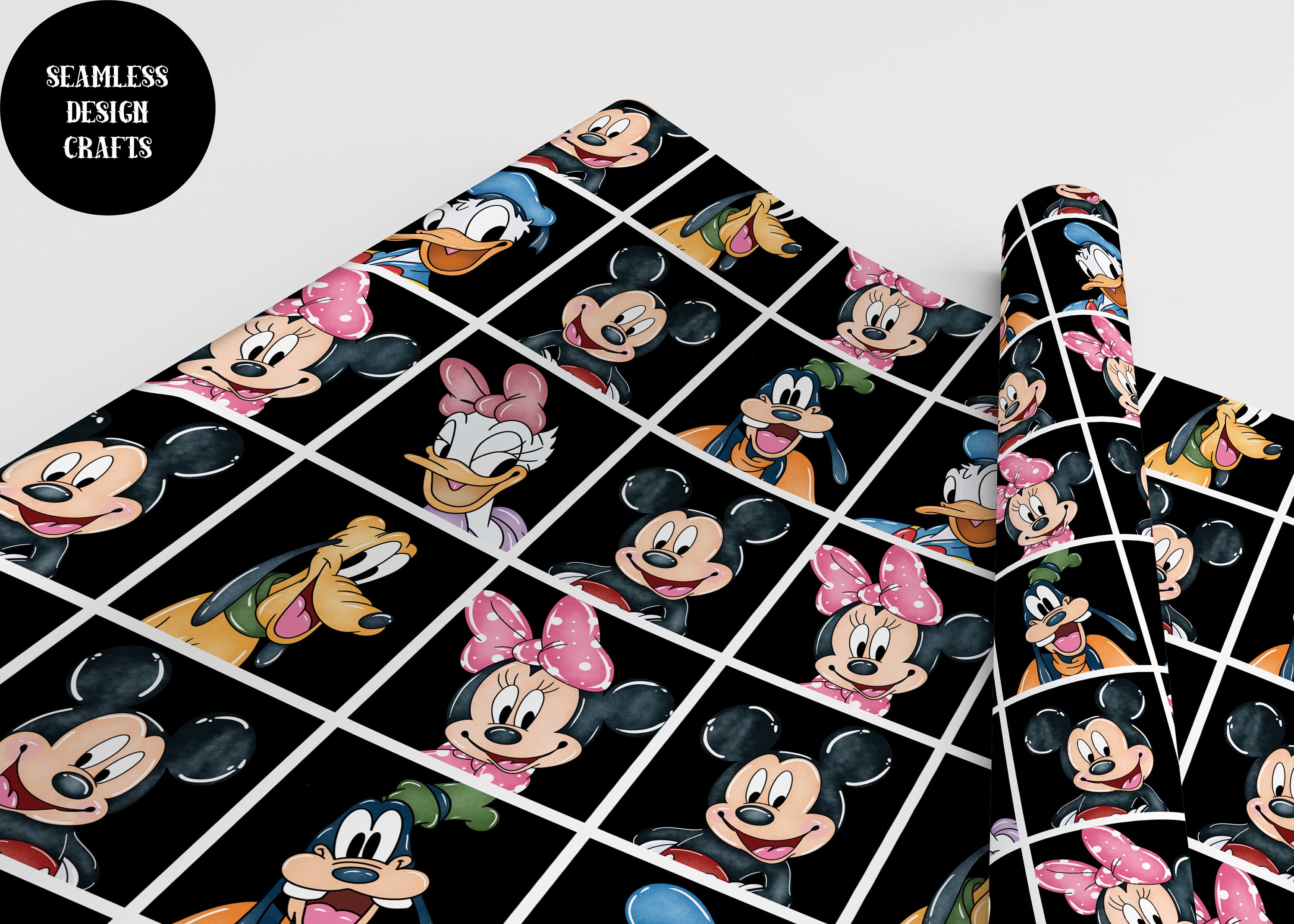 Micky Pattern Logo Mickey Seamless Pattern, Mickey Mouse Watercolor Seamless, Mickey ...