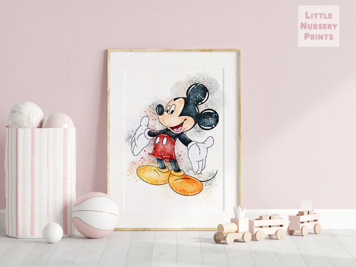 Mickey Mouse Art Mickey Wall Art Mickey Mouse Art Mickey Etsy