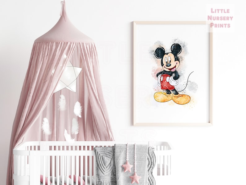 Mickey Mouse Artmickey Wall Art Minnie Mouse Nursery Minnie Etsy