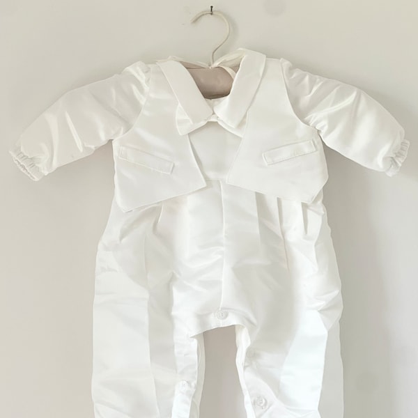 Baby Boys Christening Outfit Christening Suit Christening Romper Diamond White E - Foto 5