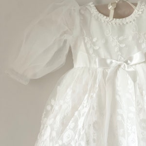 Baby Mädchen Spitzenkleid, Baby Mädchen Langarm Taufkleid Taufkleid, Mädchen Taufkleid Kleid, Säugling Spitzensegen Kleid Mütze