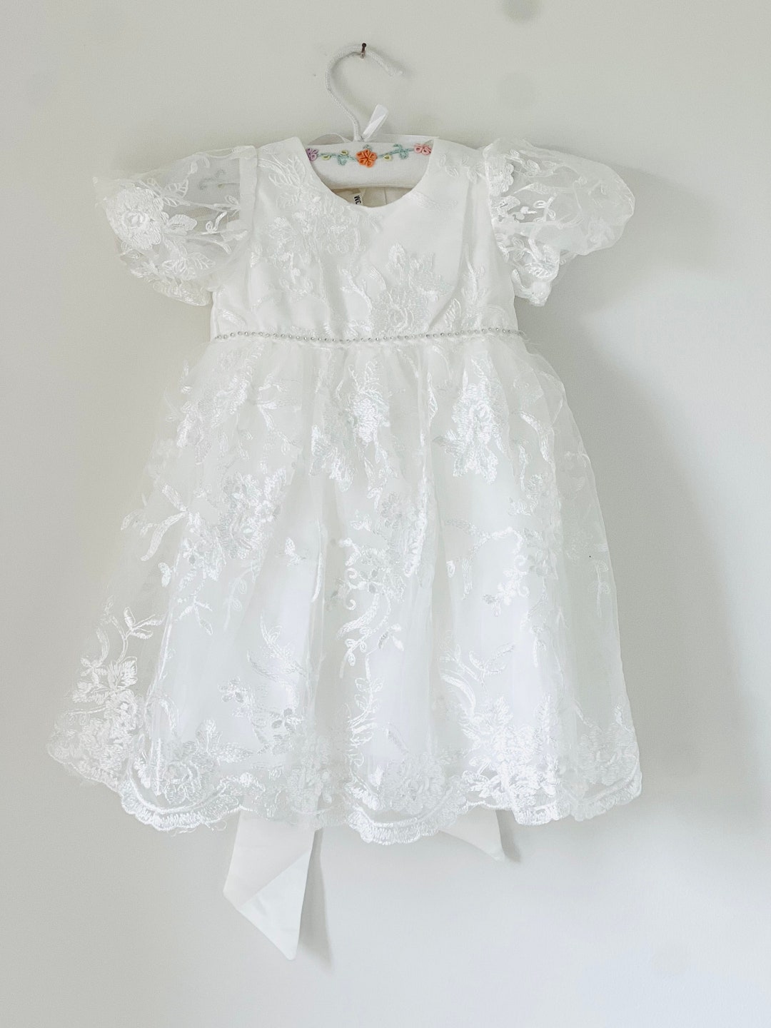 Baby Girls Baptism Dress, Baby Girls Christening Gown, Complete Baby