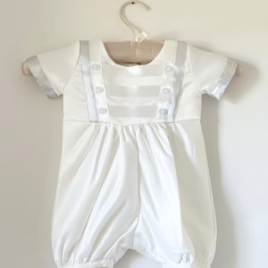 Baby Boys Baptism Romper, Boys Christening Romper with Hat, Baptism Christening Outfit Set Boys, Blessing Dedication Outfit for Boys Hat