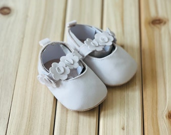 Girls White Leather Floral Mary Janes, Baby Toddler Girls Mary Janes, Mary Janes Girls, Baptism Shoes, Christening Shoes, Easter Shoes