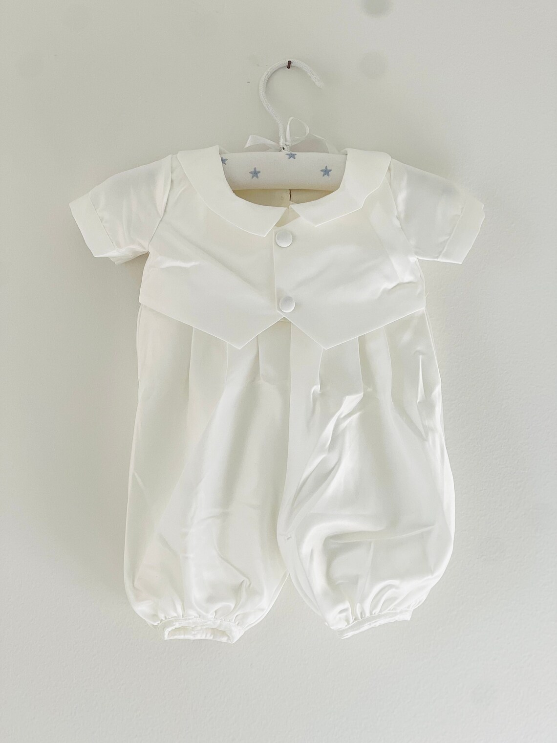 Baby Boys Baptism Romper Boys Christening Romper With Hat Etsy