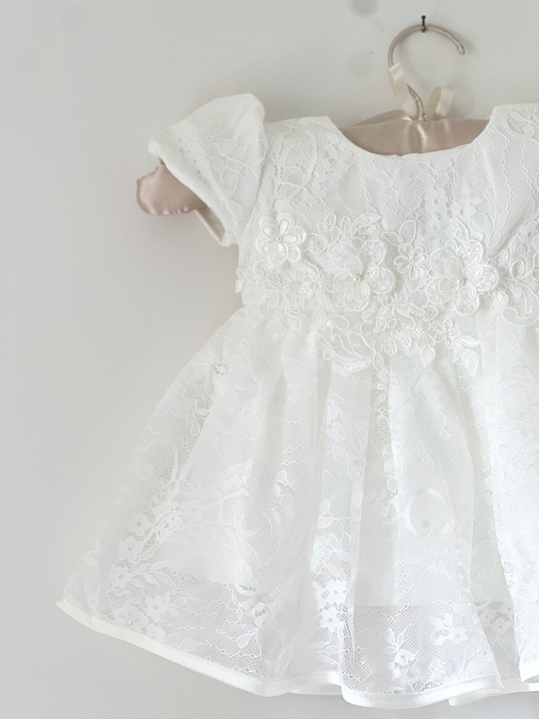 Baby Girls Baptism Dress, Baby Girls Christening Gown, Complete Baby