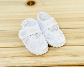 Newborn Baby Girls Baptism Shoes, Girls Satin Baptism Shoes, Baby Girls Baptism Outfit, Girls Baptismal Shoes, Christening Shoes Girls Satin