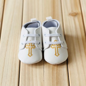 Baby Boys Cross Baptism Shoes, Boys Satin Baptism Shoes, Baby Boys Baptism Outfit, Boys Baptismal Shoes, Christening Shoes Boys Satin zdjęcie 1