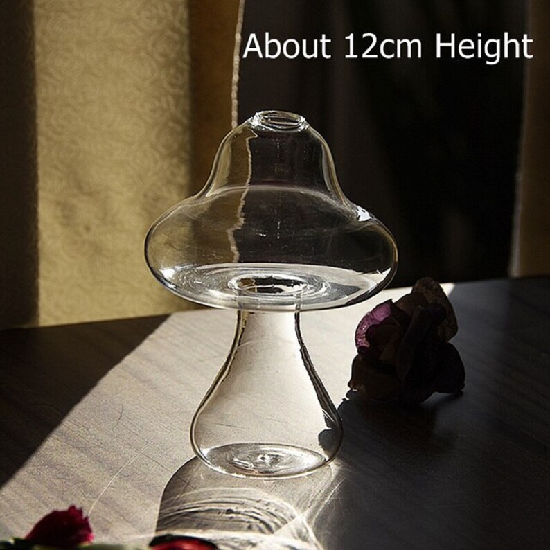 Mushroom Shaped Glass Vase Mushroom Flower Planter Home Etsy