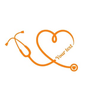 Personalized Heart Stethoscope Car Decal|Laptop Decal|Stocking Stuffer|Nurse Gift|Student Gift|Water Bottle|Notebook|Medical
