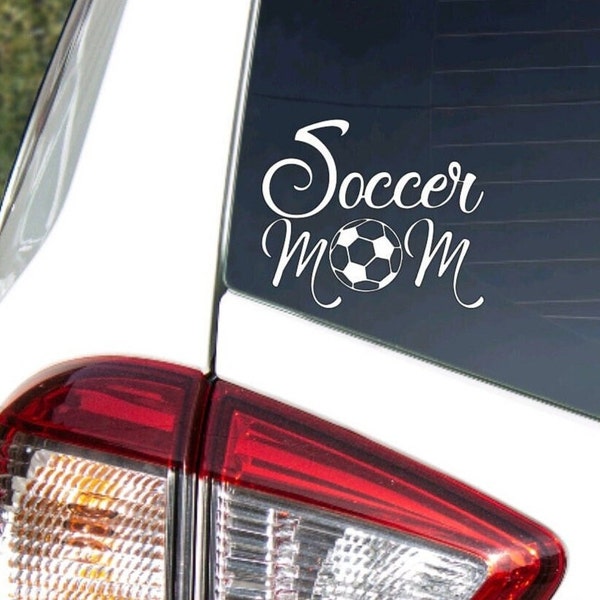 Soccer Mom Car Vinyl Decal|Stocking Stuffer|Mom Gift|Laptop Decal|Weatherproof|Gift Under 10|Water Bottle|Hydro Flask