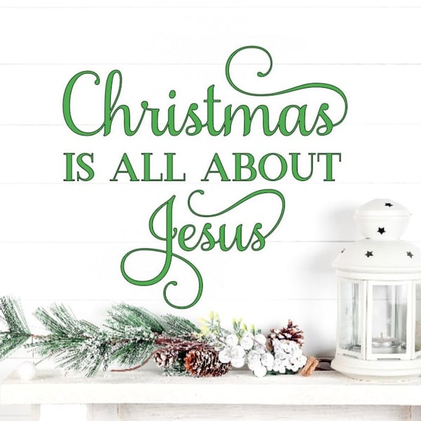 Jesus Christmas Wall Decal Etsy