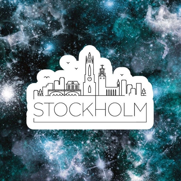 Stockholm City Skyline Vinyl Die Cut Sticker|Travel|Journal|Scrapbook|Sweden|Capital City|Holiday|Laptop|Water Bottle|Hydro Flask|Friend