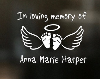 In Loving Memory For Baby Decal|Personalized|Angel Baby Memorial For Baby|Waterproof|Permanent VinylCar Decal|Laptop DecalWaterbottle