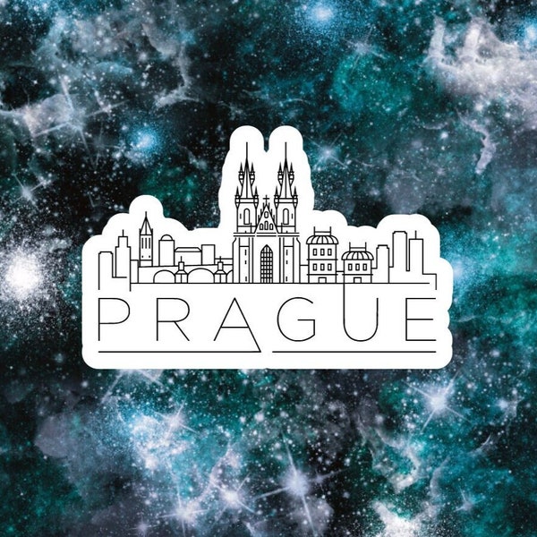 Prague Skyline Vinyl Die Cut Sticker|Travel|Vacation| Friend Gift|Laptop|Water Bottle|Hydro Flask|Journal|Planner|Scrapbook|Czech Republic