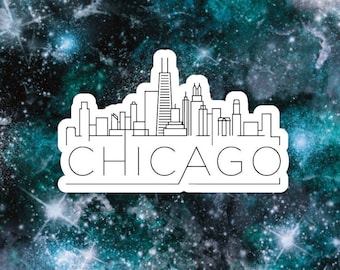 Chicago Illinois Skyline Vinyl Die Cut Sticker|Travel Sticker|Gift|Vacation|Water Bottle|Laptop|Scrapbook