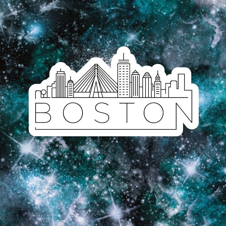 Custom Boston State Sticker Boston Skyline Vinyl Die Cut Sticker|water Resistant|massachusetts ...