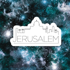 Jerusalem City Skyline Vinyl Die Cut Sticker|Journal|Planner|Laptop|Best Friend Gift|Birthday|Israel|Travel Sticker