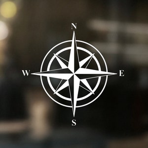 Nautical Compass Vinyl Decal|Truck Window|Car Window|Hydro Flask|Tumbler|Mirror|Marine Compass|Gift For Him|Husband|Boyfriend|Adventure