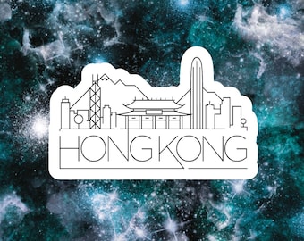 Hong Kong City Skyline Vinyl Die Cut Sticker|China|Journal|Planner|Travel|Birthday|Best Friend Gift