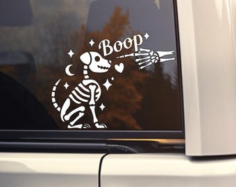 Boop Skeleton Dog| Vinyl Car Decal|Halloween Skeleton Sticker