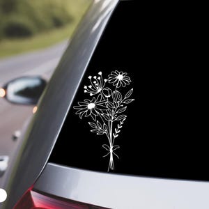 Wildflower Bouquet Vinyl Die Cut Decal|Floral Bouquet|Mothers Day|Valentines Day|Car Window|Door Window|Laptop|Birthday Gift|Gift For her