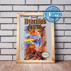 Vintage NES Game Box Art Poster, Castlevania 3