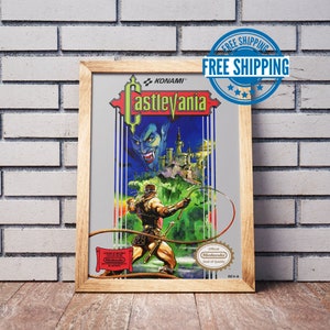 Vintage NES Game Box Art Poster, Castlevania 1