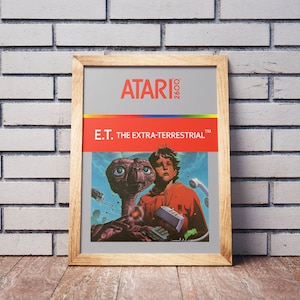 Vintage Atari 2600 Game Box Art Poster, E.T