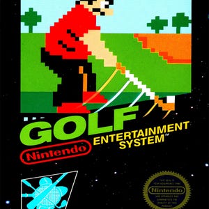 Vintage NES Game Box Art, NES Golf
