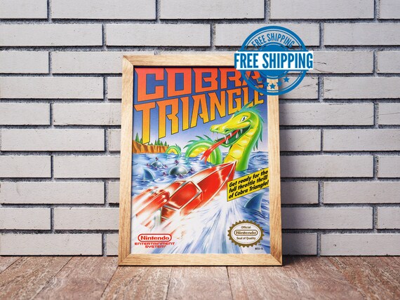 Vintage NES Game Box Art Poster Cobra Triangle Etsy