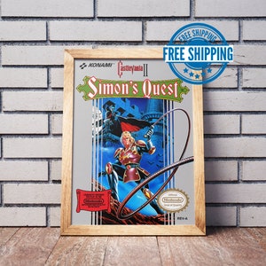 Vintage NES Game Box Art Poster, Castlevania 2