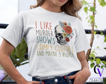 Women's True Crime shirt, Girls Funny Crime Fan Tee, Halloween Scream Sweatshirt, TV Serial Killers Design, Murder Shows Clothing.