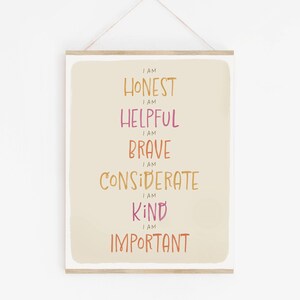 Affirmations Print for Kids | Playroom Wall Art, Nursery Wall Art, Nursery Decor, Kid’s Room Decor, Printable Wall Art | DIGITAL DOWNLOAD