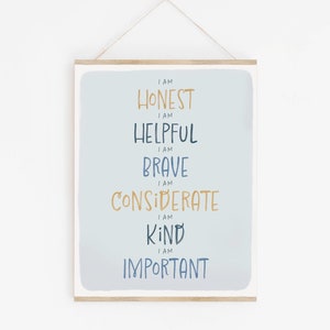 Affirmations Print for Kids | Playroom Wall Art, Nursery Wall Art, Nursery Decor, Kid’s Room Decor, Printable Wall Art | DIGITAL DOWNLOAD