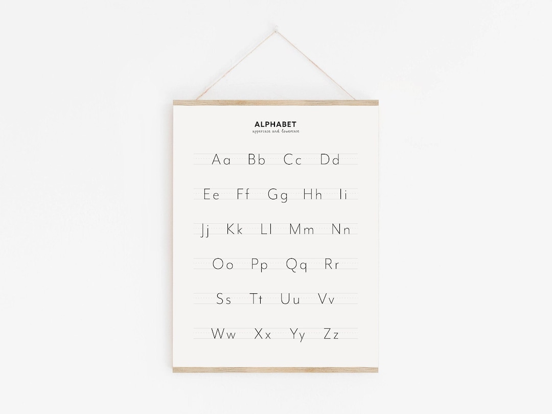 Minimalist Alphabet Print Playroom Wall Art Nursery Wall Etsy