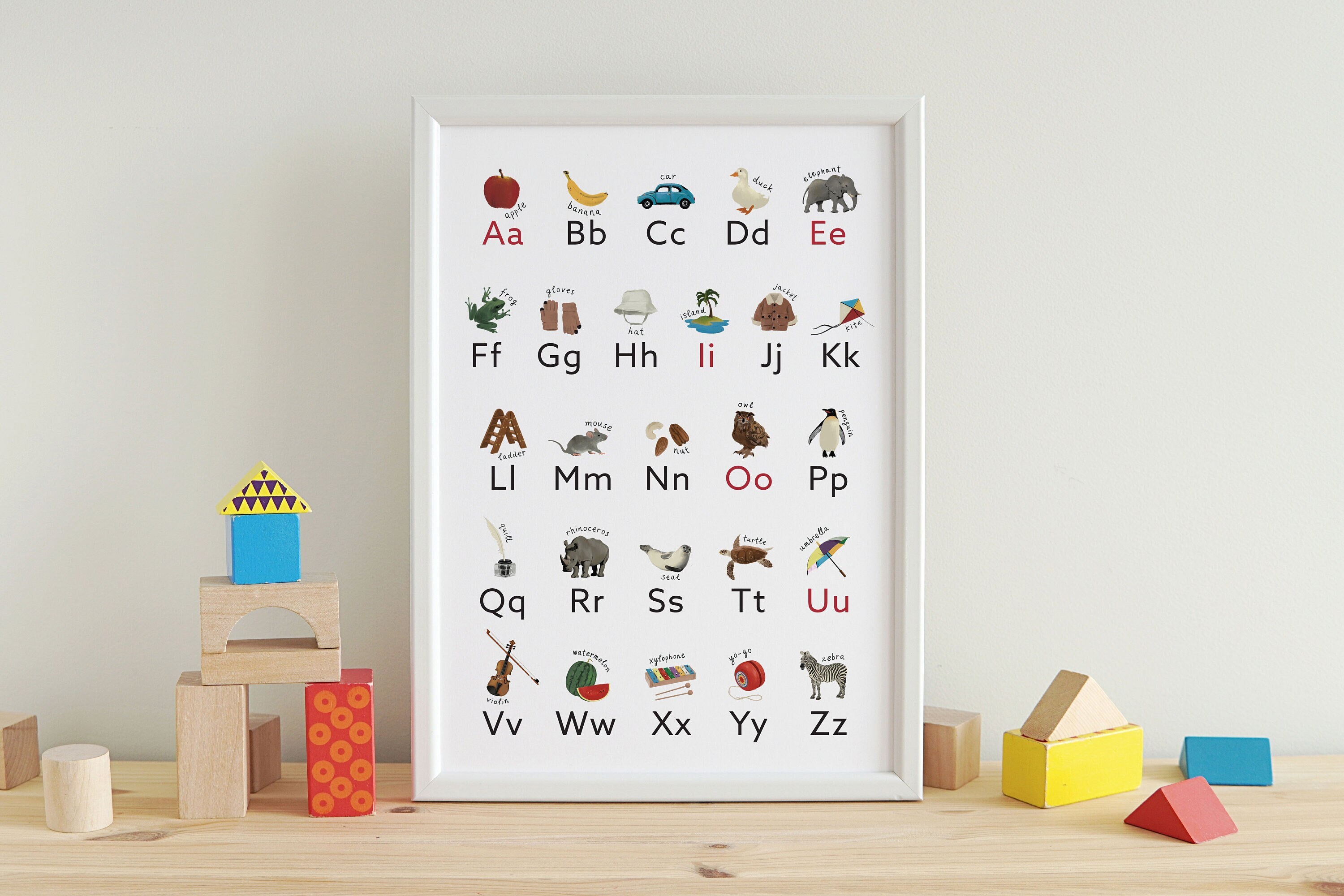 Alphabet Educational Print | Playroom Wall Art, Nursery Wall Art ...