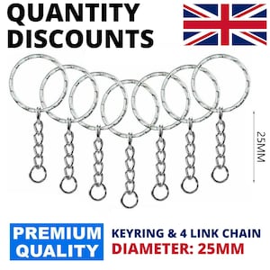 25mm Split Ring With Chain And Screw Key Keyrings Keyring Keys Findings Clasp