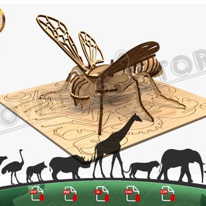 Wycinanie laserowe CNC 3 mm Bee, pliki Dxf, Ai, Cdr, Pdf, Svg. Itp