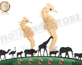 Seahorse 3mm Cnc laser cut Dxf, Ai, Cdr, Pdf, Svg. Etc files