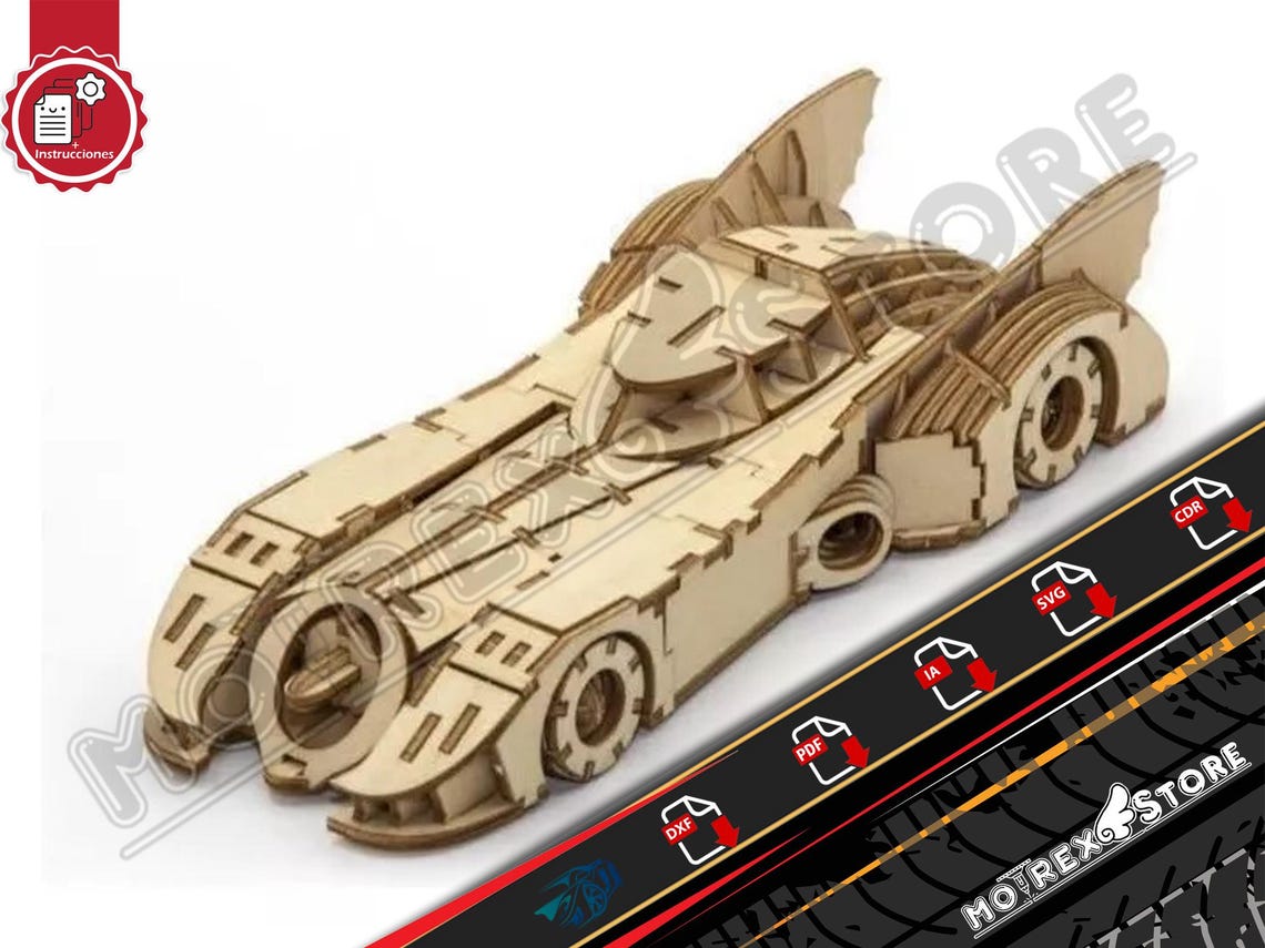 Batmobile 1995 Files 3mm Cnc Laser Cut Dxf, Ai, Cdr, Pdf, Svg. Etc - Etsy