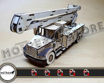 Truck Files International 4200 digger 3mm cnc laser cut Dxf, Ai, Cdr, Pdf, Svg. Etc