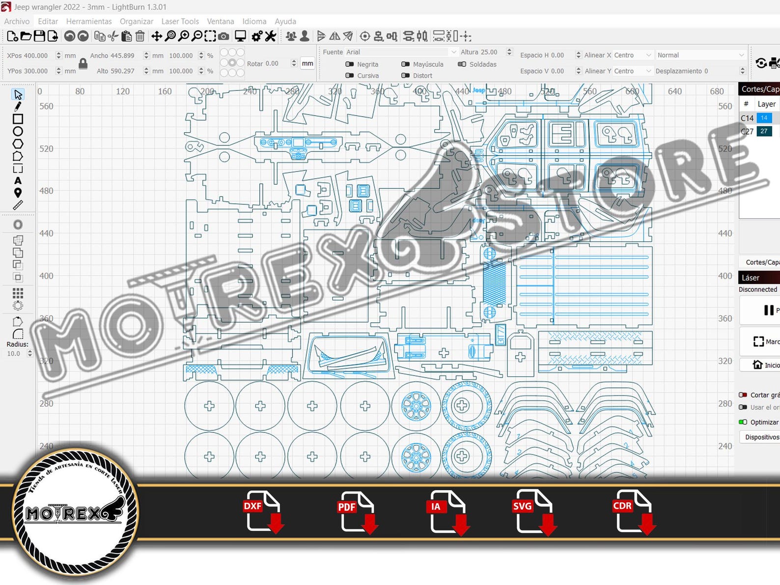 Rubicon Lettering Cut File Jeep Wrangler 2022 Rubicon 3mm Cnc Laser Cut File Dxf, Ai, Cdr, Pdf ...