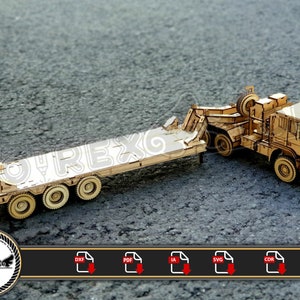 Dateien Camion Iveco eurotraker+rampla Cnc lasergeschnittene Dxf, Ai, Cdr, Pdf, Svg. Usw