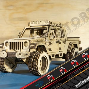 Jeep gladiator 3mm CNC lasergesneden Dxf, Ai, Cdr, Pdf, Svg-bestanden. Enz