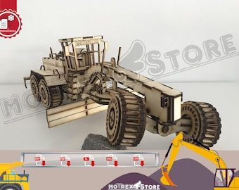 Cat 24H Motor Grader Files Cnc laser cut Dxf, Ai, Cdr, Pdf, Svg. Etc
